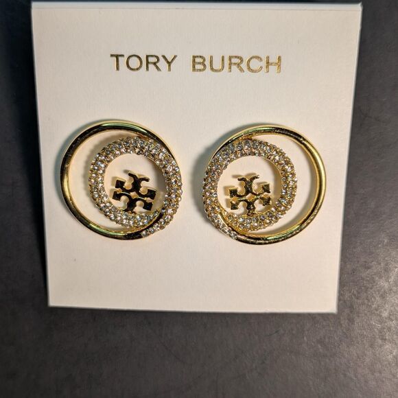 Tory Burch pave gold icon earrings - Picture 2 of 4